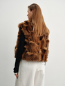 golden Brown reversible Fox Fur Vest Women Winter Fashion