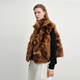 golden Brown reversible Fox Fur Vest Women Winter Fashion