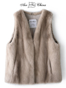 gray women's Mink Fur Vest Coat Short Waistcoat