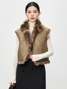 reversible Finnish Fox Fur Vest Barn Style Winter Sleeveless Jacket
