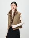 reversible Finnish Fox Fur Vest Barn Style Winter Sleeveless Jacket