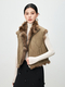 reversible Finnish Fox Fur Vest Barn Style Winter Sleeveless Jacket