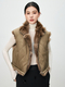 reversible Finnish Fox Fur Vest Barn Style Winter Sleeveless Jacket