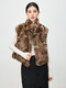 reversible Finnish Fox Fur Vest Barn Style Winter Sleeveless Jacket