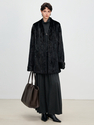 black genuine Mink V-Neck Cuffed Sleeve Winter Overcoat
