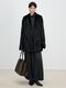 black genuine Mink V-Neck Cuffed Sleeve Winter Overcoat