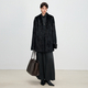 black genuine Mink V-Neck Cuffed Sleeve Winter Overcoat