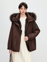 women's Fox Fur Parka Warm Winter Coat Workwear Style