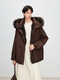 women's Fox Fur Parka Warm Winter Coat Workwear Style