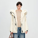 women's Fox Fur Parka Warm Winter Coat Workwear Style