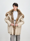 two-Tone Parka With Detachable Raccoon Fur Collar And Wolf Fur Liner