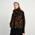 snow Leopard Print Fox Fur Vest For Women