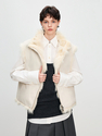 white women's Finnish Fox Fur Genuine Leather Reversible Vest