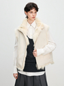white women's Finnish Fox Fur Genuine Leather Reversible Vest