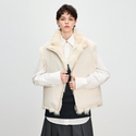 white women's Finnish Fox Fur Genuine Leather Reversible Vest