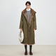 women's Reversible Long Parka With Rabbit Fur Lining