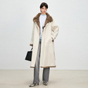 women's Reversible Long Parka With Rabbit Fur Lining