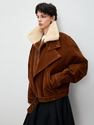 sun Gold flocked Denim Parka With Full Mink Fur Lining