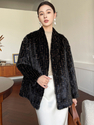 vintage color women's Mink Fur Coat Vintage High-End Winter Fashion