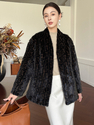 vintage color women's Mink Fur Coat Vintage High-End Winter Fashion