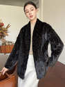 vintage color women's Mink Fur Coat Vintage High-End Winter Fashion