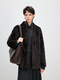 coffee women's Mink Fur Coat V-Neck Patchwork Winter