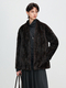 coffee women's Mink Fur Coat V-Neck Patchwork Winter