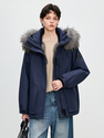 women's Fox Fur Parka With Detachable Liner Winter Coat