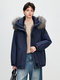 women's Fox Fur Parka With Detachable Liner Winter Coat