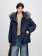 women's Fox Fur Parka With Detachable Liner Winter Coat