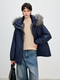 women's Fox Fur Parka With Detachable Liner Winter Coat