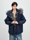 women's Fox Fur Parka With Detachable Liner Winter Coat