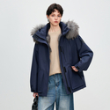 women's Fox Fur Parka With Detachable Liner Winter Coat