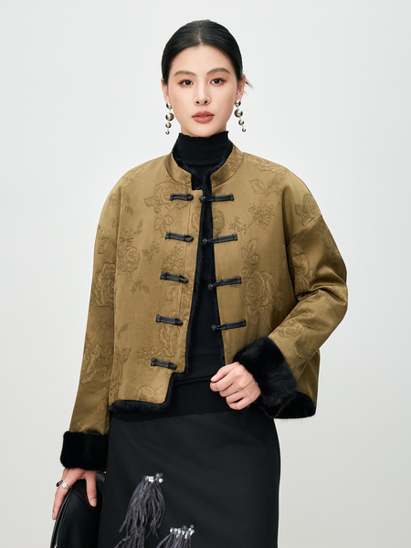 reversible Chinese Style Mink Fur Short Coat For Women