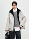 beige gray women's Rex Rabbit Fur Lined Parka Coat