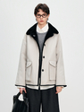 beige gray women's Rex Rabbit Fur Lined Parka Coat
