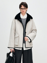 beige gray women's Rex Rabbit Fur Lined Parka Coat