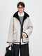 beige gray women's Rex Rabbit Fur Lined Parka Coat