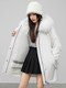 rex Rabbit Fur Lined Parka Coat Women Korean Loose Mid-Length Detachable