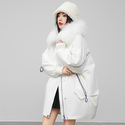 rex Rabbit Fur Lined Parka Coat Women Korean Loose Mid-Length Detachable