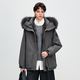 women's Winter Fox Fur Lined Detachable Fur Coat