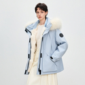 women's Winter Fox Fur Lined Detachable Fur Coat