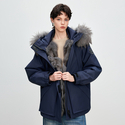 women's Winter Fox Fur Lined Detachable Fur Coat