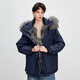 women's Winter Fox Fur Lined Detachable Fur Coat