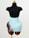 multi-color elegant Chinese Style Qipao Vintage Print Bodycon Dress