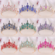 barock Strass Tiara bunte Brautkrone