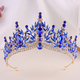 barock Strass Tiara bunte Brautkrone