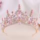 barock Strass Tiara bunte Brautkrone