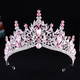 barock Strass Tiara bunte Brautkrone