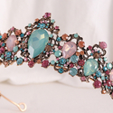 vintage KC + Mixed Colors baroque Vintage Rhinestone Bridal Tiara Headband